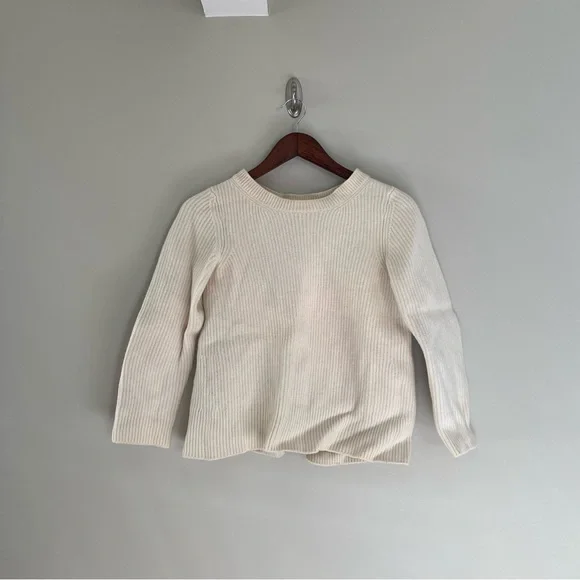 CUYANA Ribbed Open Back Sweater in Cream Size Small - Picture 3 of 8